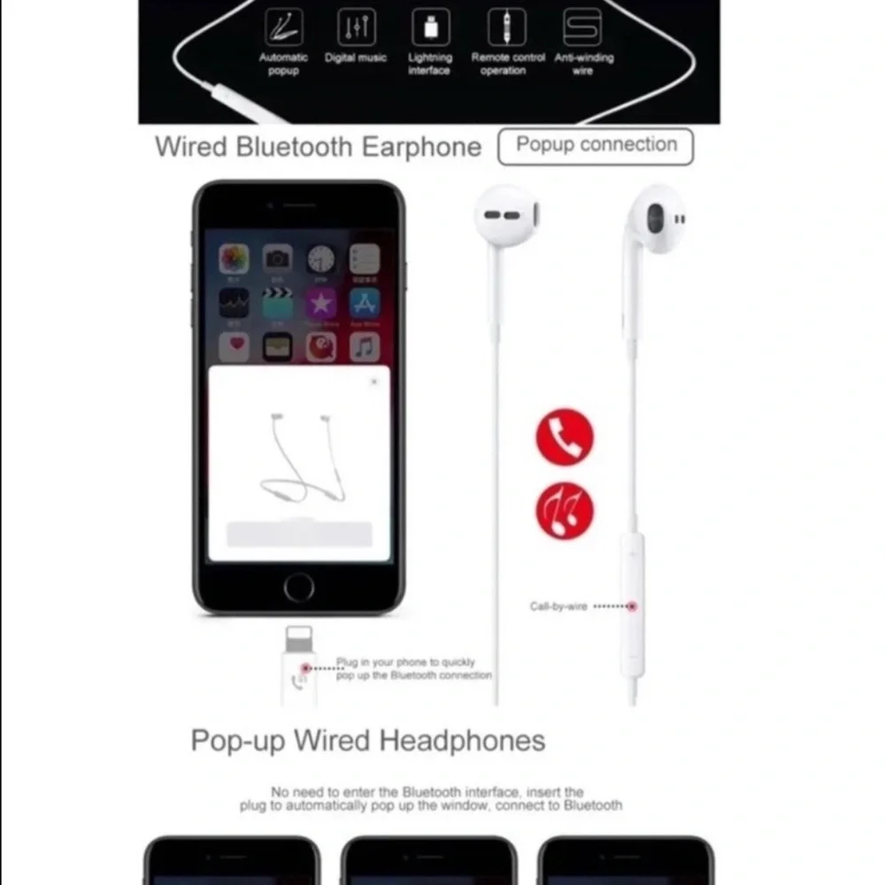 ✅Lightning EarPods In-Ear Headphones iPhone 7 8 Plus X 11 12 Pro